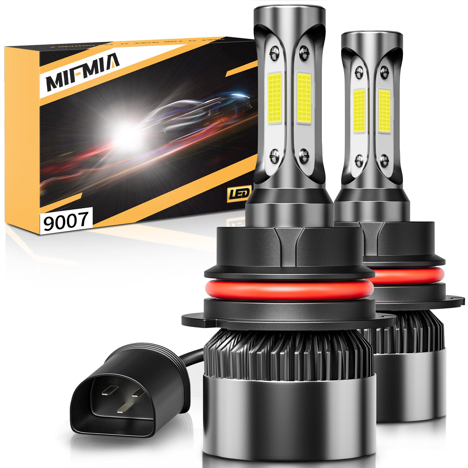 Mifmia 9007 Led Headlight Bulbs 15000 Lumens 500 Brighter 9007 Light